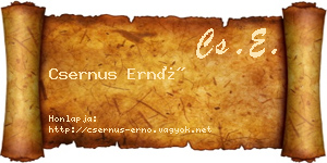 Csernus Ernő névjegykártya